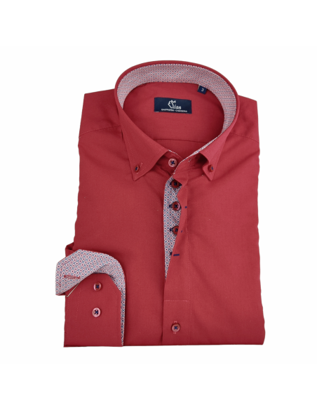 Camisa casual roja con detalles