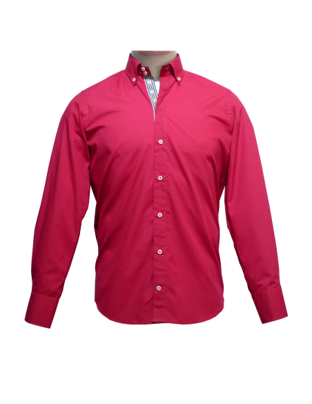 Camisa casual roja con detalles
