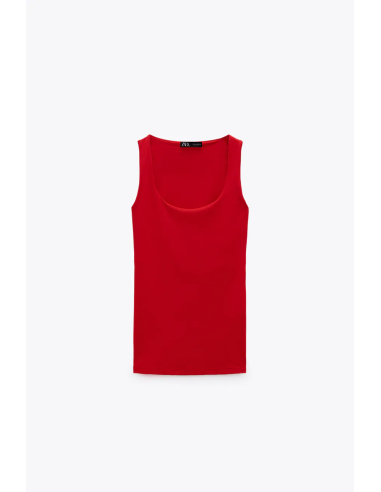 CAMISETA ELÁSTICA TIRANTE ANCHO ROJO