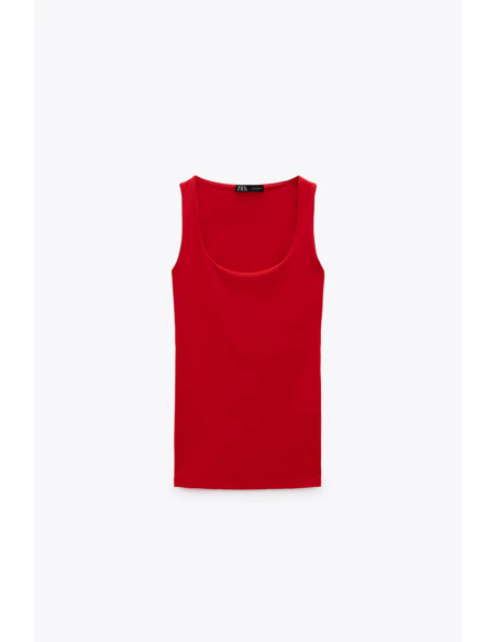 CAMISETA ELÁSTICA TIRANTE ANCHO ROJO