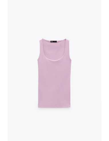 CAMISETA ELÁSTICA TIRANTE ANCHO ROSA