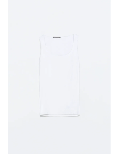 CAMISETA ELÁSTICA TIRANTE ANCHO BLANCO